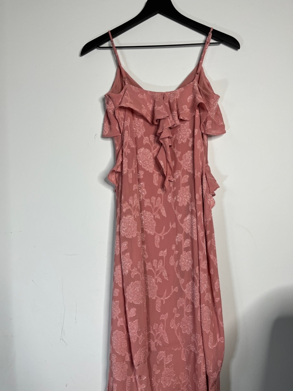 Zara Romantic Fairy Rose Pink Floral Ruffle Maxi Dress Size XS - Picture 4 of 7